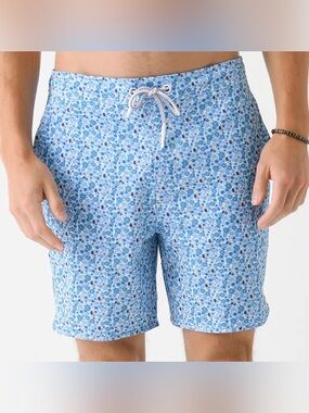 johnnie-O Blue Floral Swim Shorts